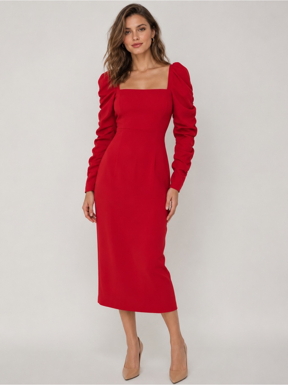 ANTONIO MELANI Red Long Sleeve Dress